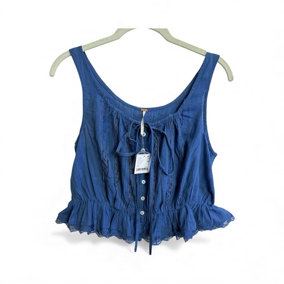 Free People Women's Alana Lace-Trim Cotton Sleeveless Top, Size XSMALL - Picture 6 of 13